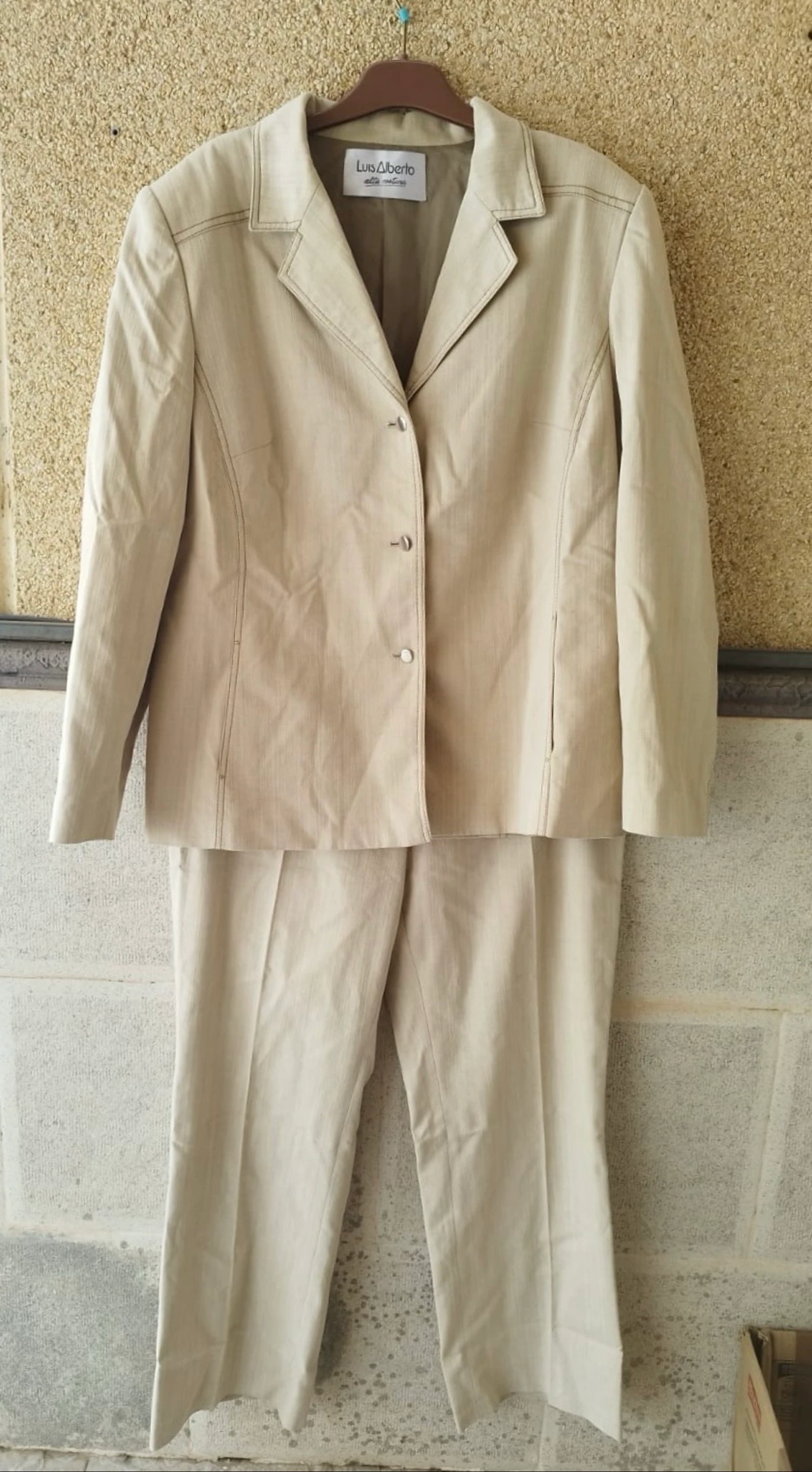 Traje de jaqueta vintage Luis Alberto • Talla 48 Vintage (Revisar medidas) • Bege – photo 2